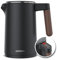 Arendo - Wasserkocher Edelstahl mit Temperatureinstellung - 45°C-100°C - 1.5 Liter - Doppelwand - BPA frei - Warmhaltefunktion - Teekocher mit Temperaturanzeige - Griff Cool Touch - Schwarz