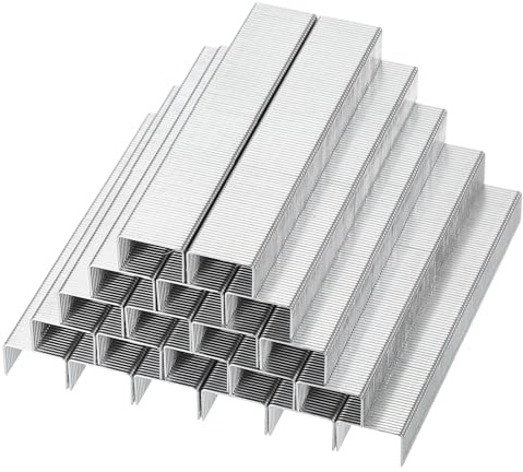 PATIKIL 23/8 Agrafes pour agrafeuse, 2 boîtes de 2000 pièces 5/16 Longueur de jambe Agrafes standard à pointe plate et ciseau sans bourrage pour fournitures de bureau à domicile, argent