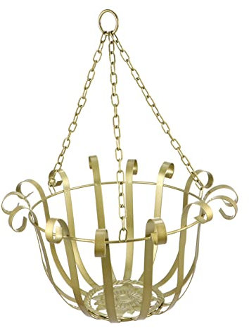 Yardwe Hängender Pflanzenständer Mit Blumenampel Design Stilvolles Wandornament Für Indoor Pflanzen Goldfarbenes Blumenhalterung Für Dekorative Pflanzenpräsentation