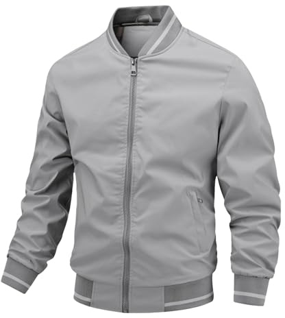 Giacca Primaverile Uomo- Bomber Giacca Uomo- Giacca a Vento da Bomber Leggera- Casual- Elegante- con Cerniera E Tasche Giacca Estiva Uomo Elegante Giacca Casual Uomo Tempo Libero Casual