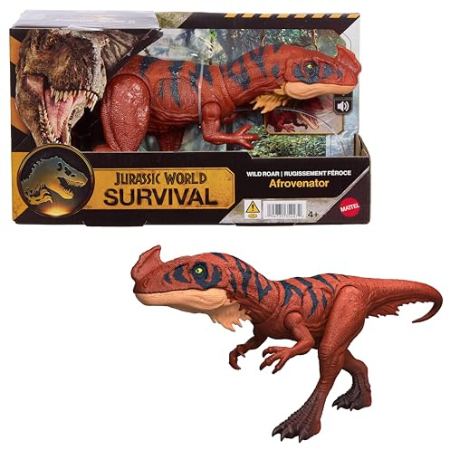 Mattel Jurassic World Rugido Salvaje Figuras de Dinosaurio con Ataque de mordisco en múltiples direcciones y Sonido, Juguete articulado, Juego Digital (Las Especies Pueden Variar), JKL76
