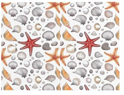 FKGKDF Carte de vœux imprimée coquillage et étoile de mer, papier nacré avec enveloppe, pour Noël/anniversaire/Saint-Valentin