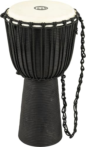 Meinl Percussion Djembe Drum African Hand Drum Instrument for Adults — NOT MADE IN CHINA — Mahogany Wood / Natural Head 12 x 24