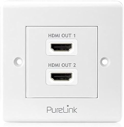 PureInstall PI105 High Speed HDMI Anschluߟdose mit Ethernet Kanal (HDMI A Buchse auf HDMI A Buchse), Zertifiziert, 2-Fach, Kabelpeitsche, 0,1m