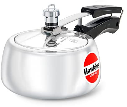 Hawkins Contura 1.5 Litre Pressure Cooker, Handi Cooker, Silver (HC15)
