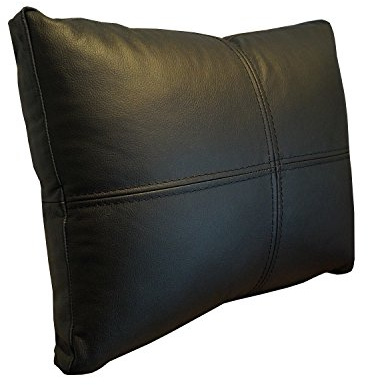 Quattro Meble Echt Lederkissen Schwarz Sofa Deko Kissen Echtleder Rückenkissen Rindsleder Leder Modell P&Z4el (40 x 60 cm)