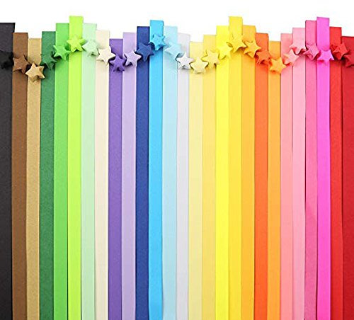 2060 Stück DIY Sterne Papier Streifen, Kunsthandwerk Sterne Papierstreifen, DIY Handwerk Sterne Origamipapier, Sterne Origamipapie, Geeignet für Party Dekoration, handgefertigt, 27 Farben