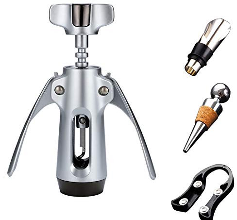 Winged Korkenzieher Für Weinflaschen Hebelkorkenzieher Flaschenoeffner Weinflaschenöffner Mit Stöpsel Alufolienschneider Weinausgießer
