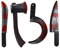 TOYANDONA Plastic Axe Sickle Bloody Butcher Props Machete Costume Prop Fake Realistic Bleeding Knife Toy for Costumes and Cosplay 4pcs