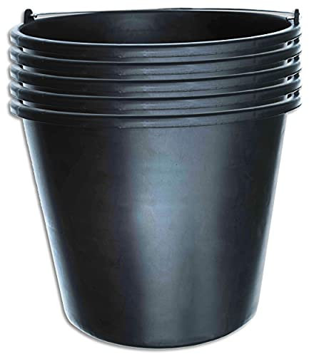 Wohnkult 5x Stella Bucket Baueimer für die Baustelle - schwarz (20 Liter)