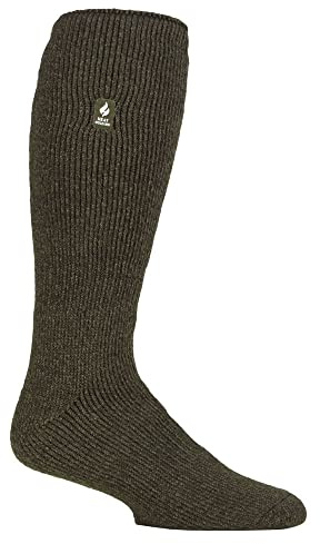 HEAT HOLDERS - Mens & Womens Knee High Thermal Socks | Extra Thick Warm Socks with Fluffy Insulated Inner for Winter | Ideal Socks for Outdoor Boots (4-8, Green)