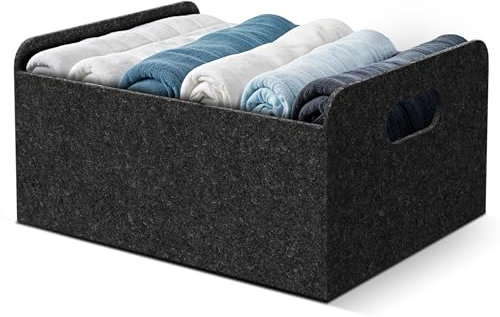 Bada Bing stabiler Filzkorb in anthrazit für Regal und Kleiderschrank - faltbarer Organizer - kleiner Faltkorb zur Aufbewahrung - Aufbewahrungsbox aus Filz Korb Box Regalkorb