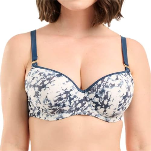 SANS COMPLEXE All in The Details_78HAI79 Haut de Maillot de Bain avec Armatures, Tie & Dye Bleu, 105D Femme