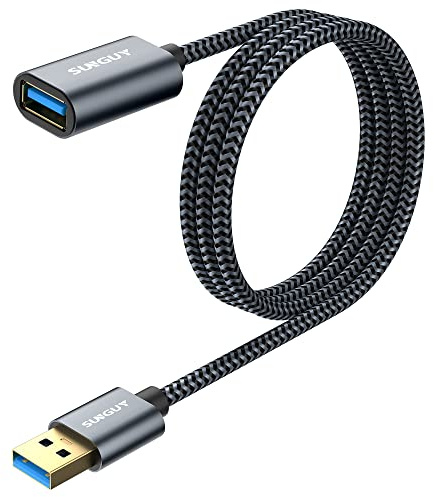 SUNGUY Cavo Prolunga USB 3.0,Cavo Prolunga Maschio A Femmina A Alluminio 5 Gbps per lettore di schede, tastiera, stampante, scanner, fotocamera [1m-Grigio-1Pezzi]