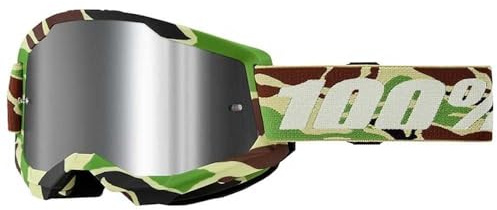100% Strata 2 Moto/MTB Goggle - War Camo; Mirror Silver