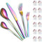 Service de couverts 60pièces pour 12 personnes, ReaNea service de couverts arcenciel, cuillères de table, fourchettes de table, cuillères à thé, des fourchettes à salade, lavable au lave-vaisselle.