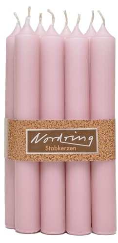 Nordring 8 bougies à tige de 2,2 x 18 cm - Rose antique