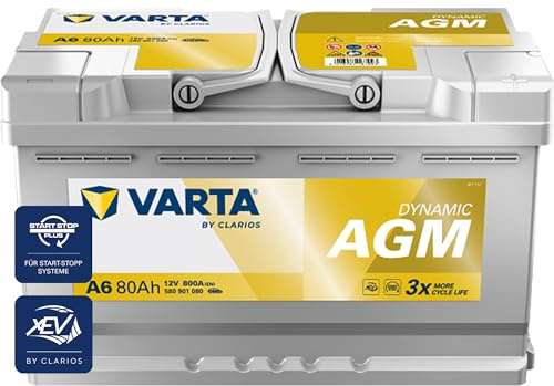 VARTA Automotive DYNAMIC AGM (A5) 12V 95Ah 850A - Batteria auto al piombo-acido per sistemi start-stop e xEV - Batteria di avviamento per fabbisogno energetico più elevato - senza manutenzione