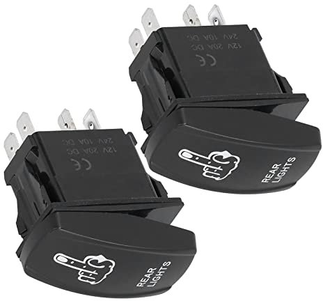 Interruptor Basculante de 2 Piezas, Interruptor Basculante Impermeable a Prueba de Agua, Interruptor Basculante a Prueba de Agua, Interruptor Basculante de 5 Pines 12 V-24 V ON