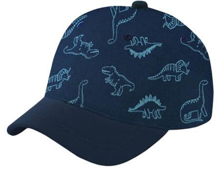 Baby Baseballkappe, Dinosaurier Muster Baseballmütze, Baby Mütze Sonnenhut, Verstellbare Cartoon Kleinkind Sonnenhüte für Jungen Mädchen Kleinkind (DE/NL/SE/PL, Alter, 4 Jahre, 8 Jahre, Marine)