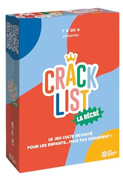 CRACK LIST La Récré – Jeu de Cartes Éducatif et Amusant - Version Ludique du Petit Bac - Idéal pour Jouer en Famille et avec Les Plus Jeunes - 2 à 8 Joueurs - À partir de 7 Ans - Format Voyage