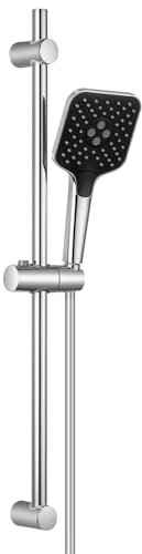 Lonheo Colonna Doccia senza Miscelatore, Saliscendi Doccia 70cm con Soffione a 3 Getti, Tubo Flessibile 150cm e Supporto Regolabile, Acciaio Inox, Cromo