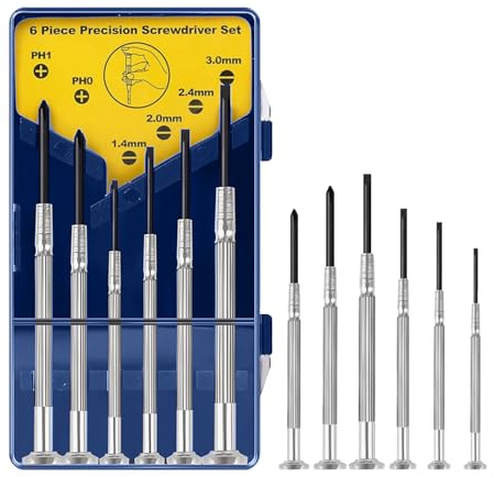 6Pcs Mini Screwdriver Set,Precision Repair Tool Kit with 6 Different Size Screwdrivers,Small Screwdriver Set,Eyeglass Repair Screwdriver,Mini Screwdriver Kit for Glasses,Watches,Jewelers so on