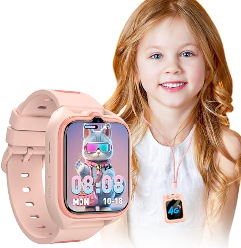 OSCAL 4G Kids Video Call Smart Watch, GPS+LBS+WIFI Tracker with SOS Function, Phone Call/Voice Chat/SMS, Flashlight, Pedometer, Class Mode, Camera, Kids Smartwatch for Boys Girls, IP68