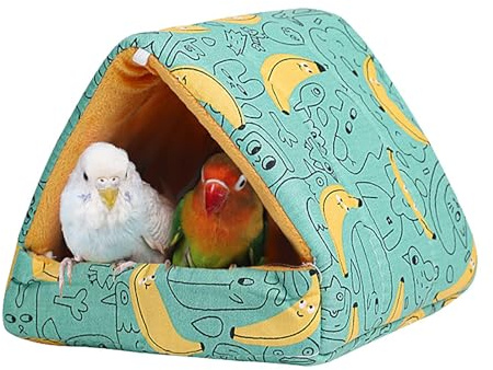 Hängande fågelsäng – plyschfågelhydda, svängande kuddtält | mjukt myshus | vintervarmt för nymfkakaduel, conure, parakit, lovebird, undulater, finj, kanariegoja, medelstora små flygvapenhusdjur