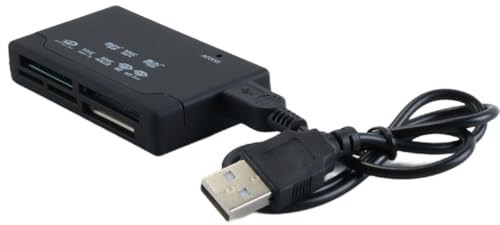 Durlo Allt-i-ett-adapter för flera kortläsare för SD SDHC M2 MMC XD med extern USB - svart