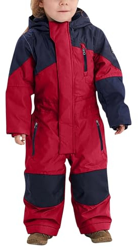 Generisch Tuta da neve per ragazze e ragazzi, impermeabile, antivento, per bambini, tuta da sci, tuta invernale calda, per sport all'aria aperta, abbigliamento da sci, Colore: rosso, 10-11 Jahre
