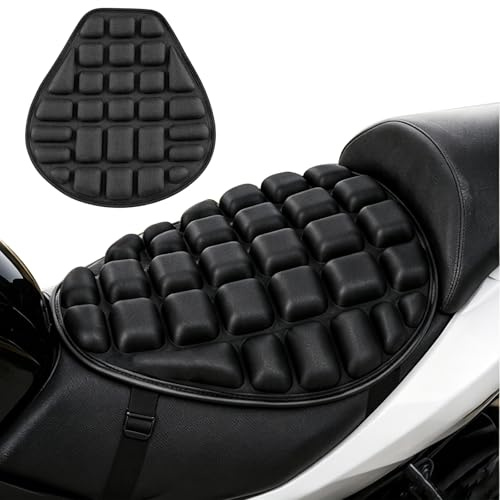 CHUANFU Cuscino per Sella Moto, Cuscino per Sedile Moto Assorbimento, Confortevole e Traspirante Imbottitura in Gel per Sedile Passeggero per Motocross, Lunghi Periodi Guida Viaggi