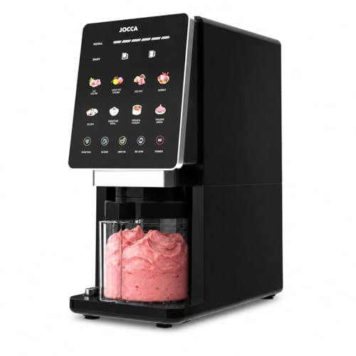 JOCCA - Máquina de Helados/Heladera Multifunción con 11 Programas, Función Limpieza, Procesamiento Rápido, Pantalla LED Táctil, Prepara hasta 1,95L de helado con sus 3 recipientes