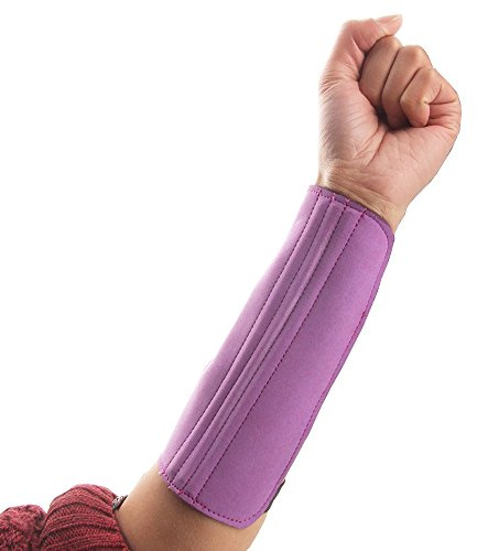 Protection de Bras Protège Avant-bras à 3 Sangle pour Chasse Tir à L'Arc - Violet