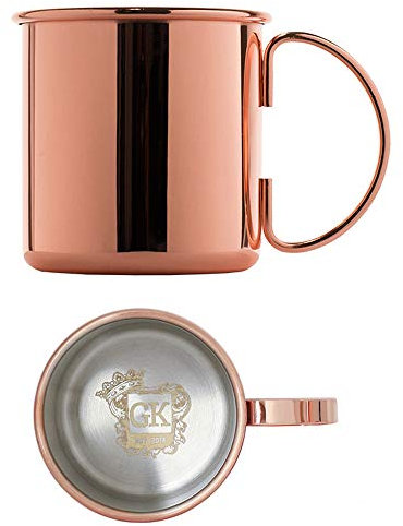 ALANDIA Premium Kupferbecher Moscow Mule Becher glatt | Verkupferter Edelstahl | Läuft nicht an, dadurch pflegeleicht | Auch ideal für Gin Tonic und als Geschenk