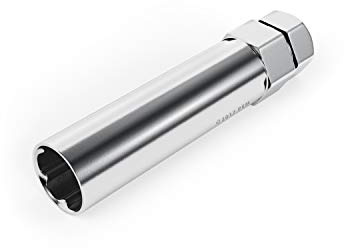 StanceMagic Small 6 Point Spline Drive Tuner Replacement Socket Key Tool for Aftermarket Six-Spline Wheel Lock Lug Nuts - 17.6mm Inner Diameter - 19mm 3/4 21mm 13/16 Hex Socket Wrench - Chrome Silver