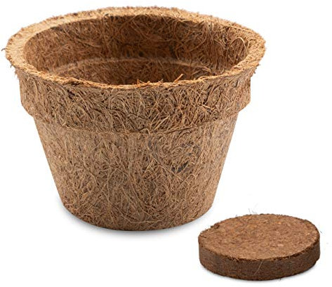 HappySeed 10x Kokos Anzuchttöpfe & Quelltabletten torffrei für eine erfolgreiche Anzucht - ideal für Stecklinge & Samen - verschiedenen Größen (0,15 L - Ø 8 cm)