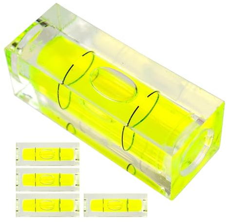 Nivel de burbuja, paquete de 5, 15 x 15 x 40 mm, niveles de precisión con burbuja de aire, mini nivel para cámaras, camping y caravanas, nivel bloque con marcas claras, spirit level, tools, DIY