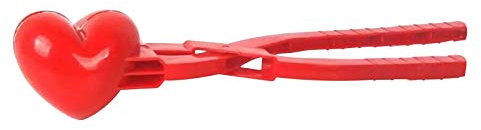 Huhu833 Herz Schneeballzange, Profi Fußball Snowball Maker, Winter Schnee Scoop Clip, Schneeball Maker Spielzeug, Schneeballzange, Schneeball (rot)