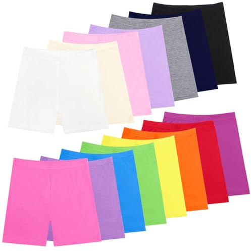 HOLLHOFF 15 Pack Girls Dance Shorts, Bike Shorts for Toddlers, Biker Cartwheel Under Dress Multicolor Girls Clothes