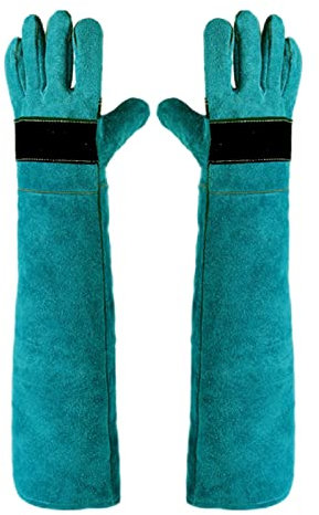 Gants de travail anti-morsures, gant en cuir résistant aux rayures de 45 cm/60 cm pour le bain, le soudage, le toilettage, la manipulation de chien/chat/oiseau/serpent/lézard/tortue