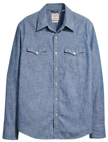 Levi's Herren Barstow Western Standard Hemd,Grant Mid Blue Chambray,M
