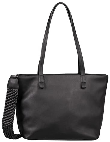 Gabor bags Veri Damen Shopper Umhängetasche Reißverschluss Groß Schwarz