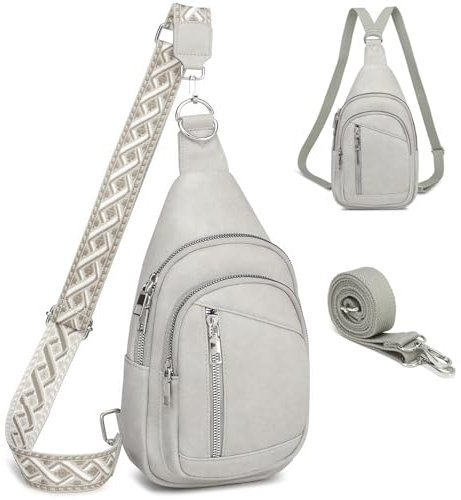 Travistar Sling Bag Damen Brusttasche Herren 2 in 1 Rucksack Damen Klein mit 2 Abnehmbare Schultergurte, PU Leder Umhängetasche Handtasche Schultertasche Diebstahlsichere Crossbody Bag Damen