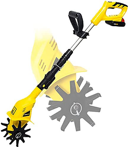 Motoazada de jardín, cultivadora/rotadora eléctrica inalámbrica con batería Recargable y Cargador, Ancho de Trabajo 10 cm, Profundidad de labranza 16 cm, cultivadora Ideal para AFL