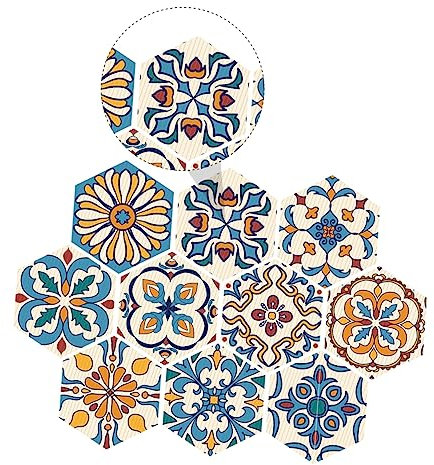 Homoyoyo 10stücke Sechseckiger Anti-rutsch Bodenaufkleber Für Küche Und Bad wasserdichte Fliesenklebeband Mit Glatter Oberfläche Langlebige Und Robuste Badewandaufkleber Für Wohnzimmer Und