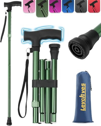 Bastone da passeggio da donna, regolabile, pieghevole, per donne da 1,5 m, 1,8 m, 5 sezioni di diverse dimensioni, bastone pieghevole per anziani