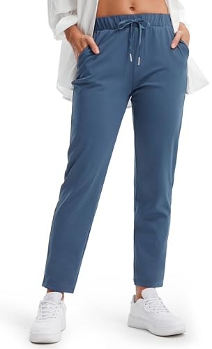 Libin Pantalones de Jogging Mujer Deportivos con Bolsillos Azul M