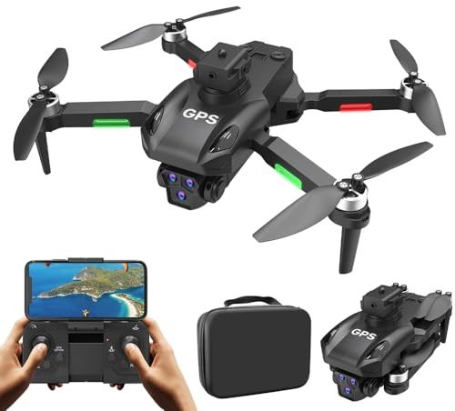 3T6B Dron con 4K camara, Motor sin Escobillas, Drone gps, 360° Evitar Obstáculos, Altitude Hold, Modo sin Cabeza, Adecuado para Principiantes y niños/adultos
