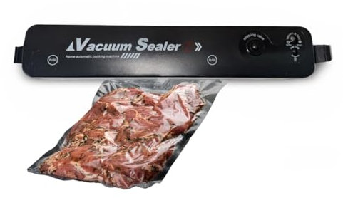 Vacuum Sealer Machine – Food Preservation Vacuum Sealer with One-Touch Automatic Air Sealing for Dry & Moist Foods – Comes with 5 Sealer Bags (Black)
